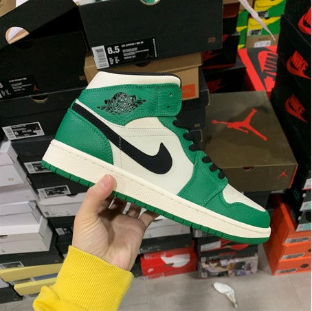 Air Jordan 1 Mid White Green And Orange