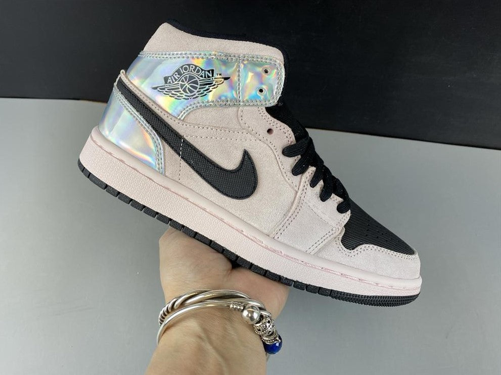 Air Jordan 1 Mid Dirty Powder Iridescent (W) Shoes Sneakers