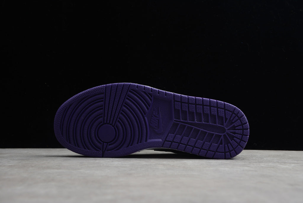 Air Jordan 1 Low Top Black Purple Toe