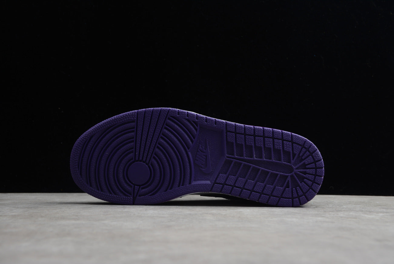 Air Jordan 1 Low Top Black Purple Toe