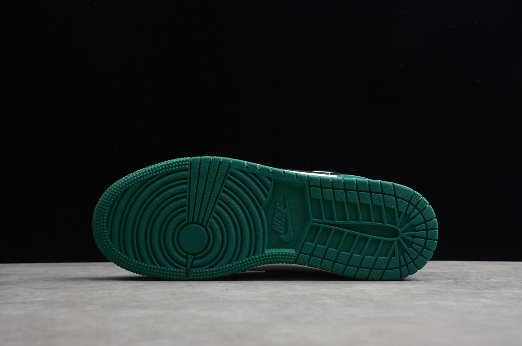 Air Jordan 1 Low Top Black And White Green