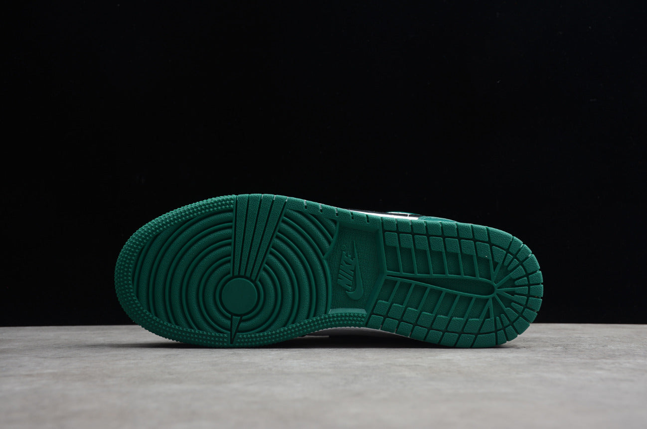 Air Jordan 1 Low Top Black And White Green
