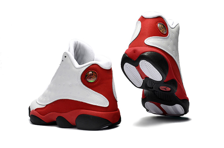 Air Jordan 13 White Red Black Leather