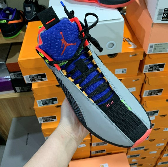Air Jordan 35 Grey Blue Red