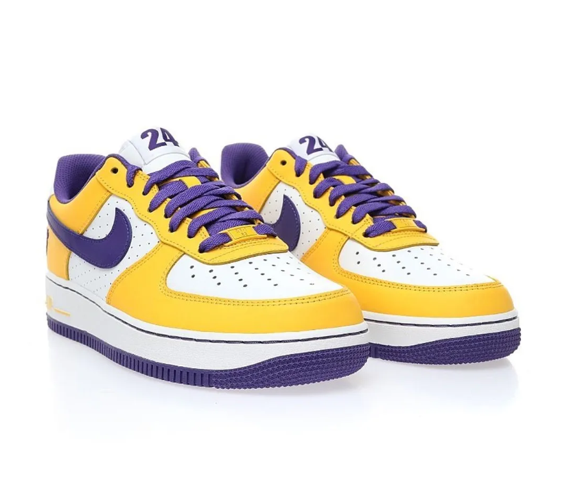 Kobe Bryant x AF 1 Low White Purple Yellow Shoes Sneaker