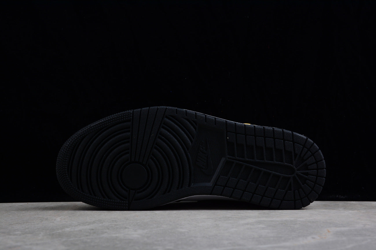 Air Jordan 1 Mid Patent Leather Black Gold