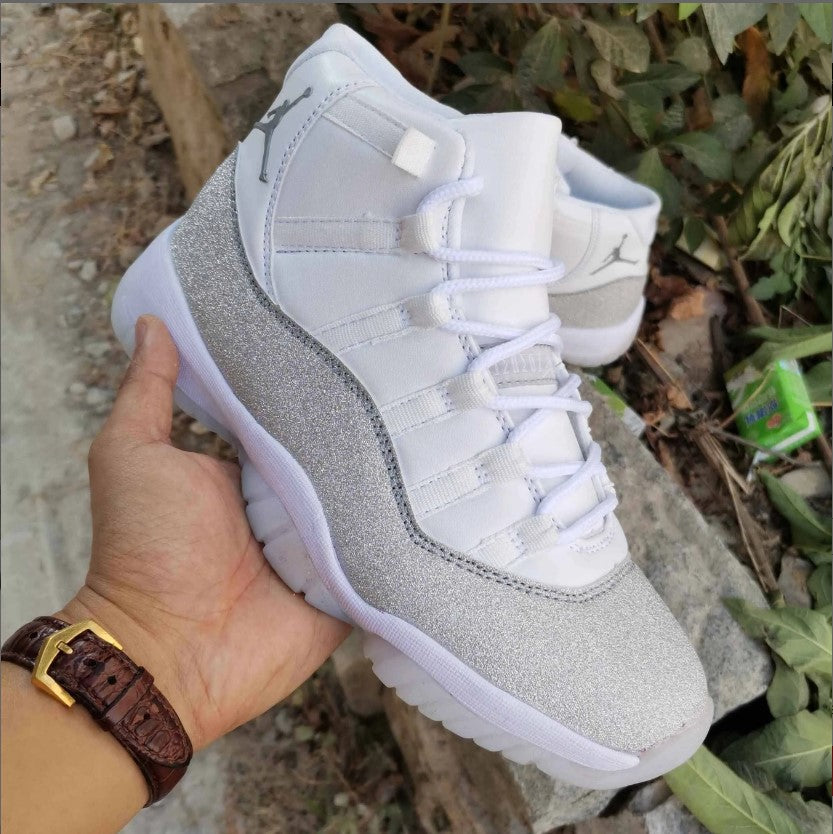 Air Jordan 11 Retro White Metallic Silver Shoes Sneakers