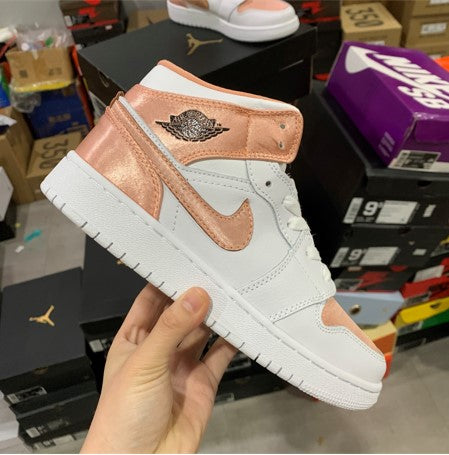 Air Jordan 1 Mid White Rose Gold