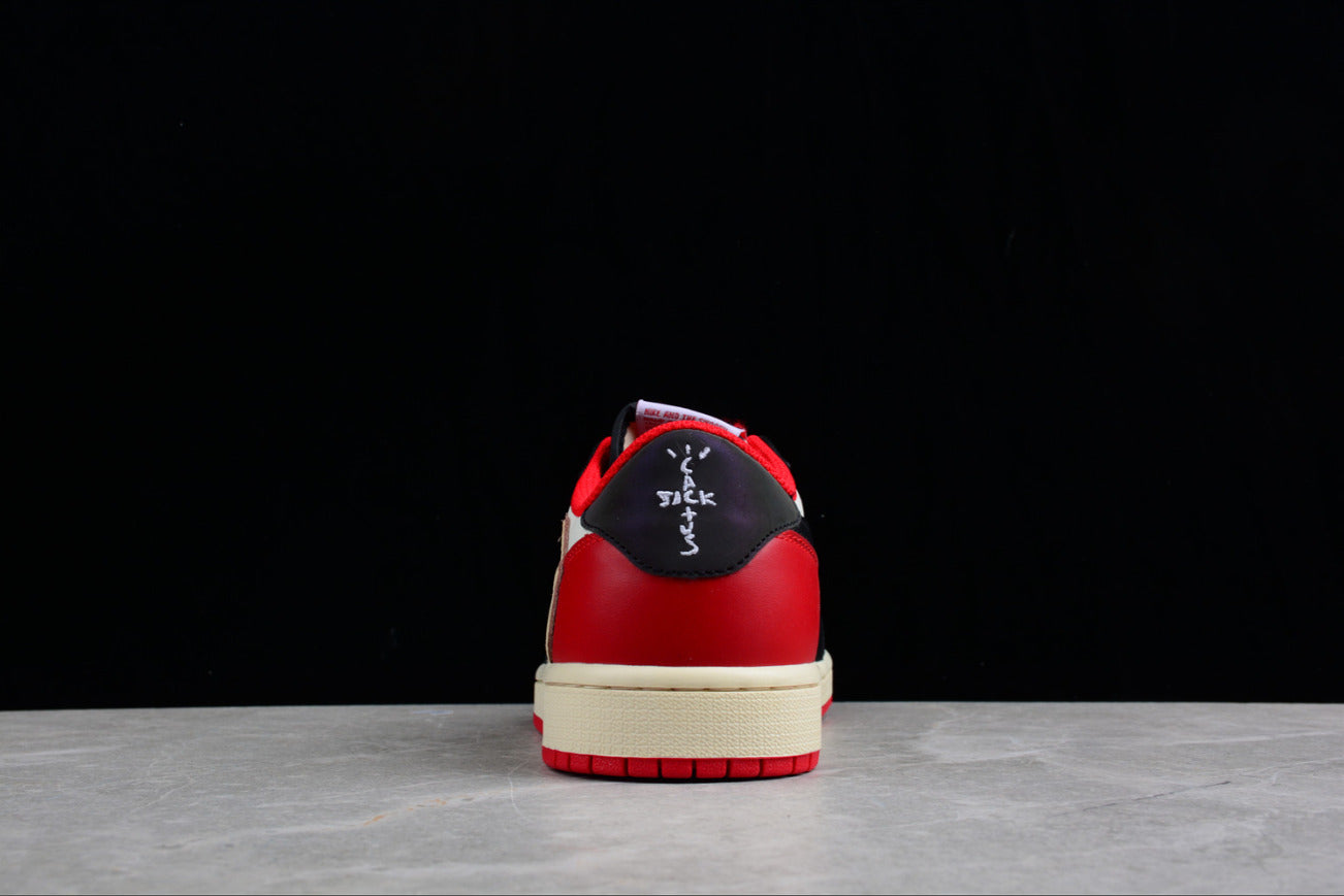 Air Jordan 1 Low Joint Barb Black And White Red