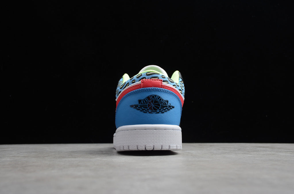 Air Jordan 1 Low Colored Eggs Black Yellow and Blue