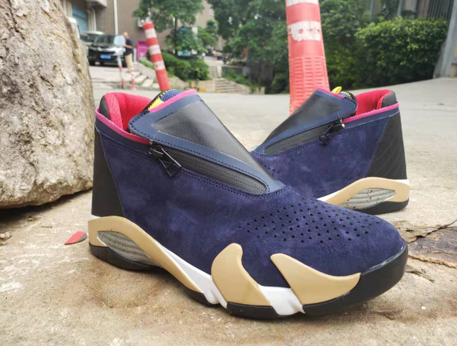 Air Jordan 14 Jumpman Z Dark Blue Champagne