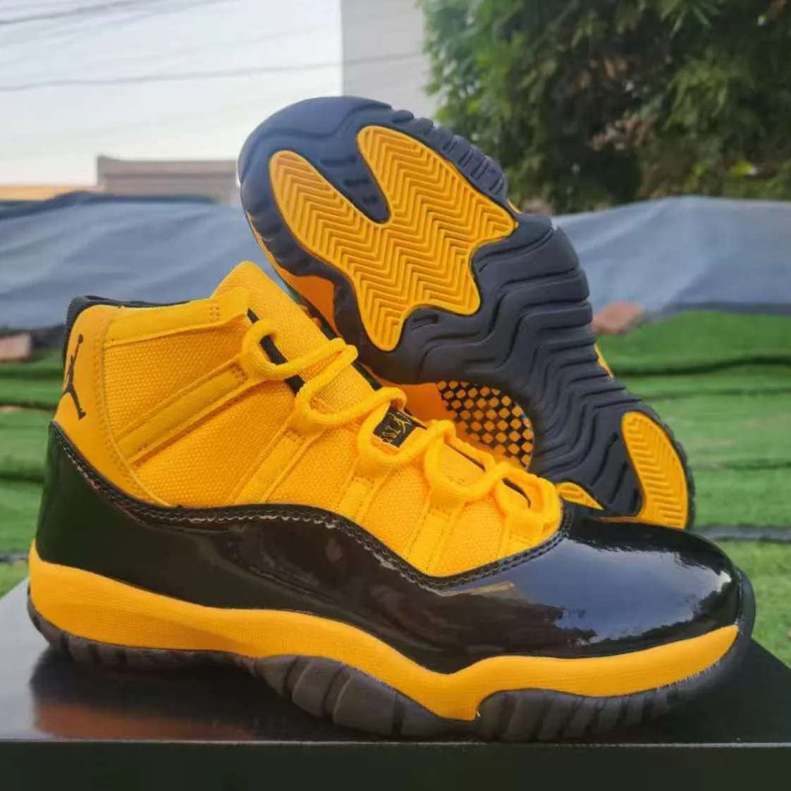 Air Jordan 11 Gamma Black & Yellow Shoes Sneakers