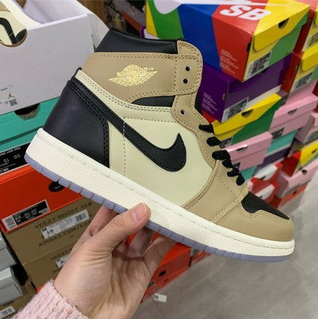 Air Jordan 1 Fossil Milk Tea Black