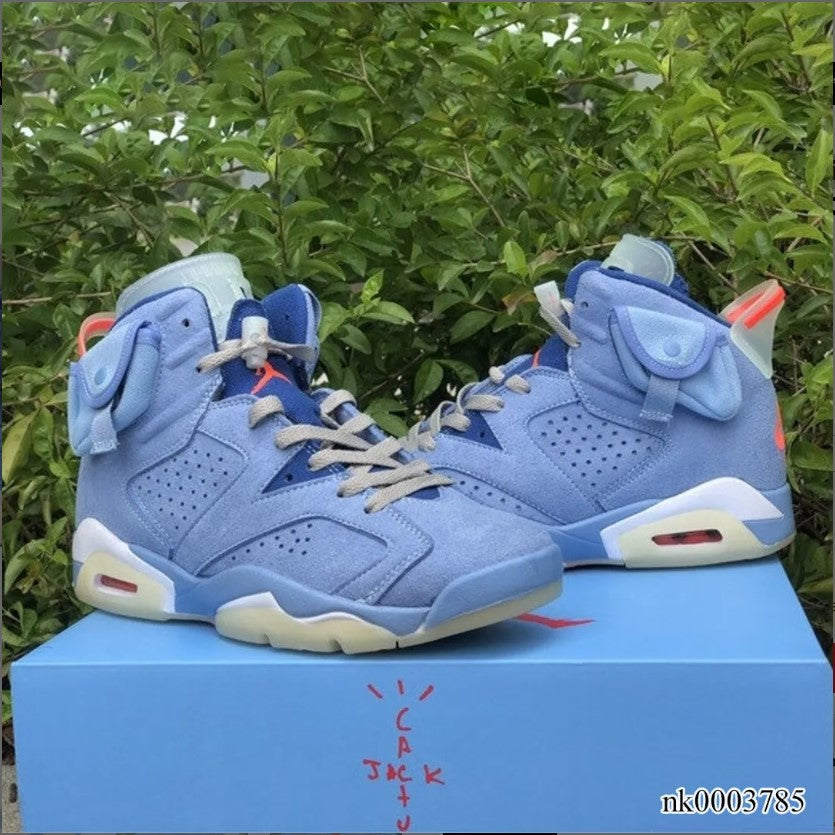 Air Jordan 6 x Travis Scott Houston Oilers Light Blue Shoes Sneakers