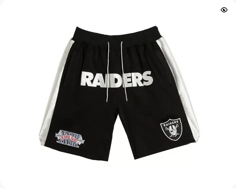 Oakland Raiders Black Shorts