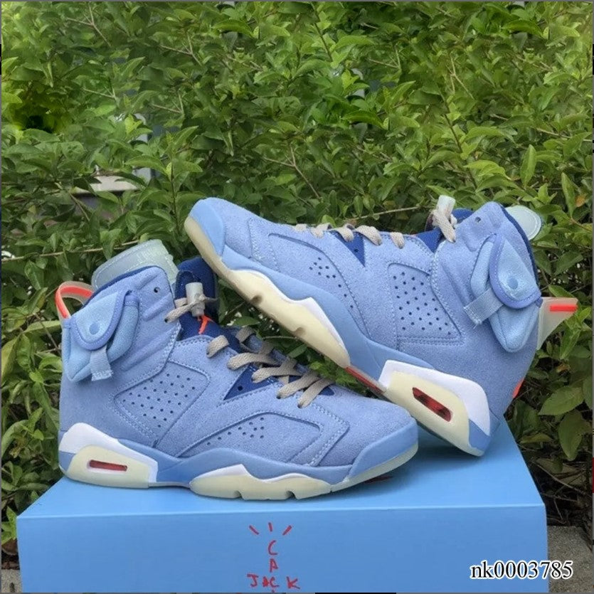 Air Jordan 6 x Travis Scott Houston Oilers Light Blue Shoes Sneakers