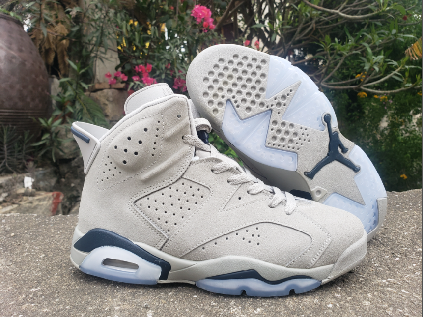 Air Jordan 6 Gray Dark Blue