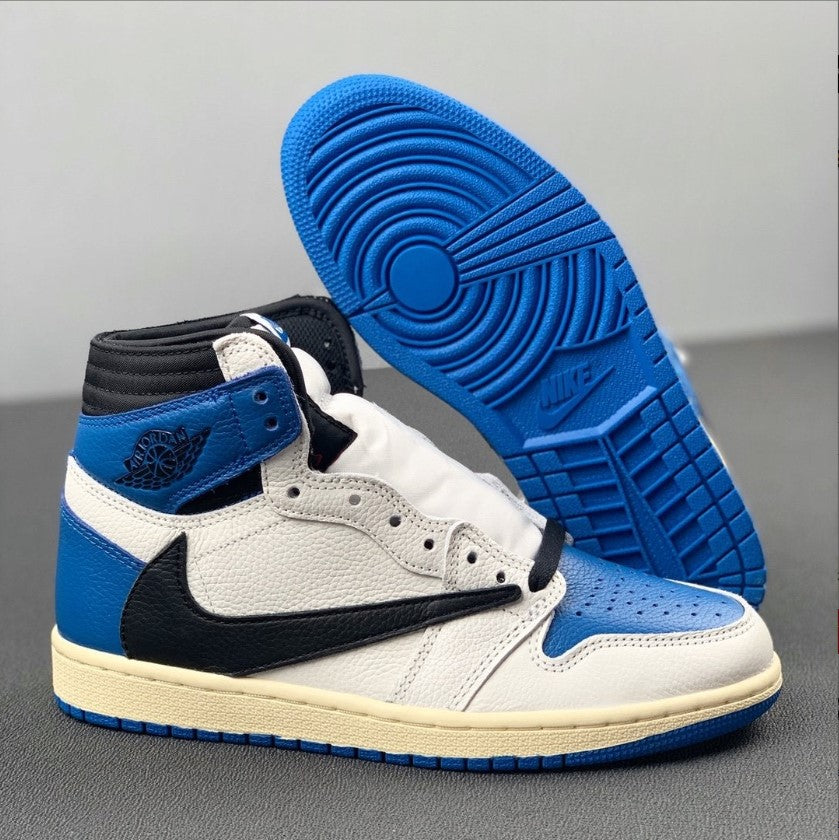 Travis Scott x Fragment xAir Jordan 1 High “Military Blue” Shoes Sneakers