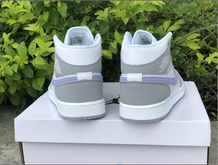 Air Jordan 1 Mid Wolf Grey Aluminum Shoes Sneakers