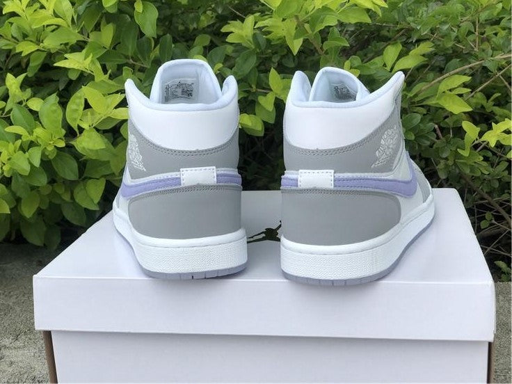 Air Jordan 1 Mid Wolf Grey Aluminum Shoes Sneakers