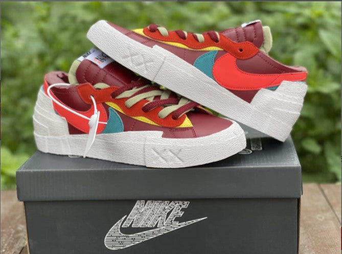 Sacai x KAWS x Blazer Low Team Red Shoes Sneakers