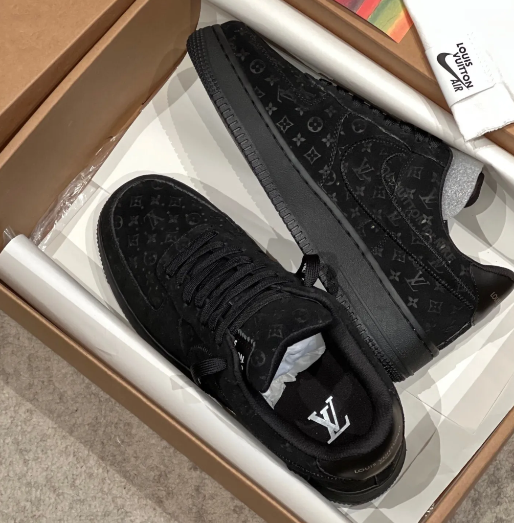 LV x Air Force 1 Virgil Abloh Black Shoes Sneakers