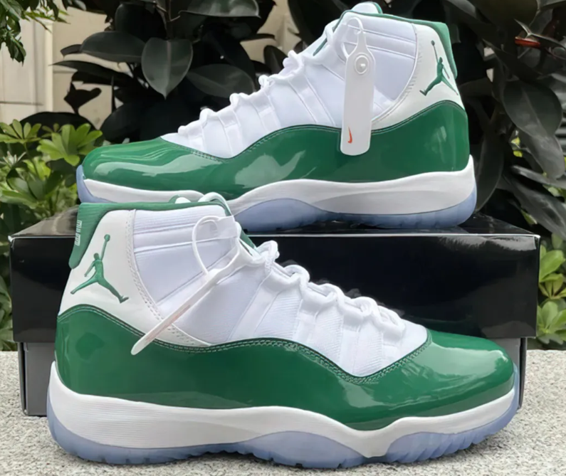 AJ 11 White Green Shoes Sneakers