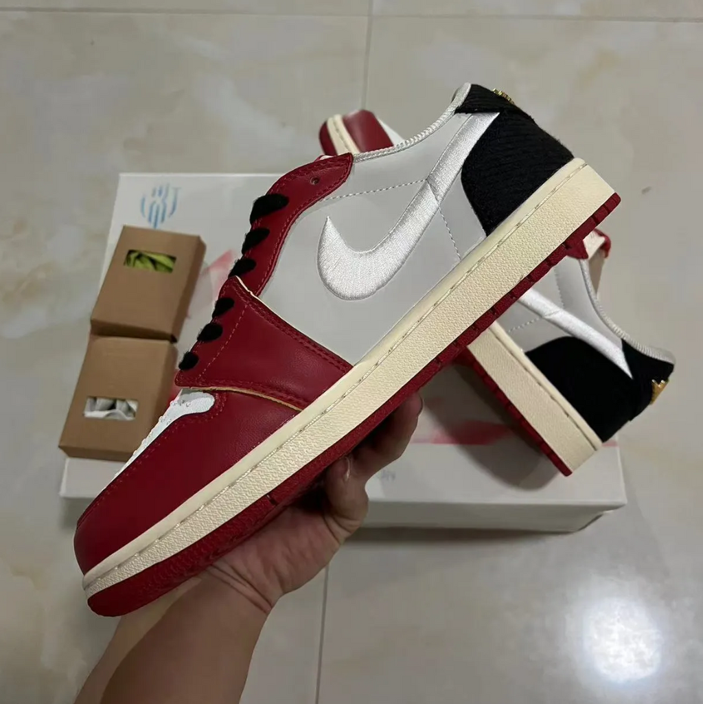 Trophy Room x Air Jordan 1 Low OG (White Swoosh) Shoes Sneakers