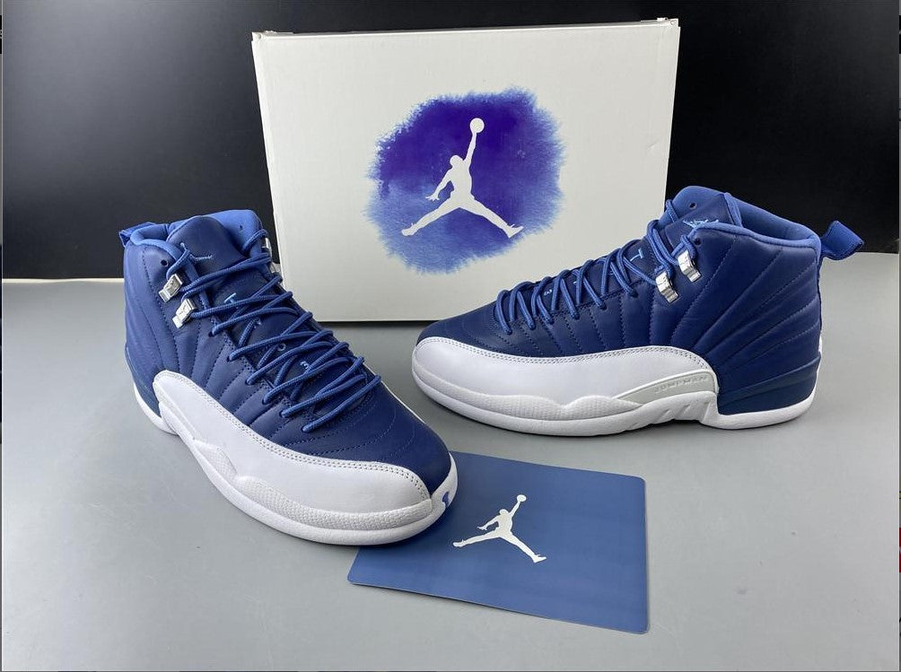Air Jordan 12 Retro Stone Blue Shoes Sneakers