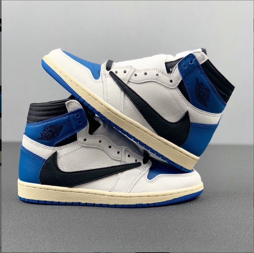 Travis Scott x Fragment x AJ 1 High “Military Blue” Shoes Sneakers