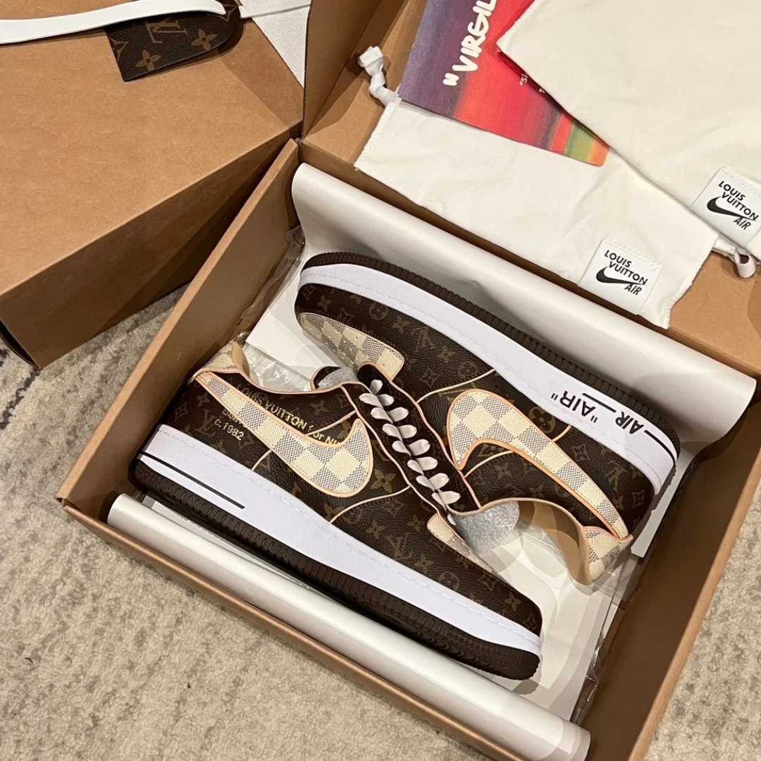 LV x Air Force 1 Low Brown Shoes Sneakers