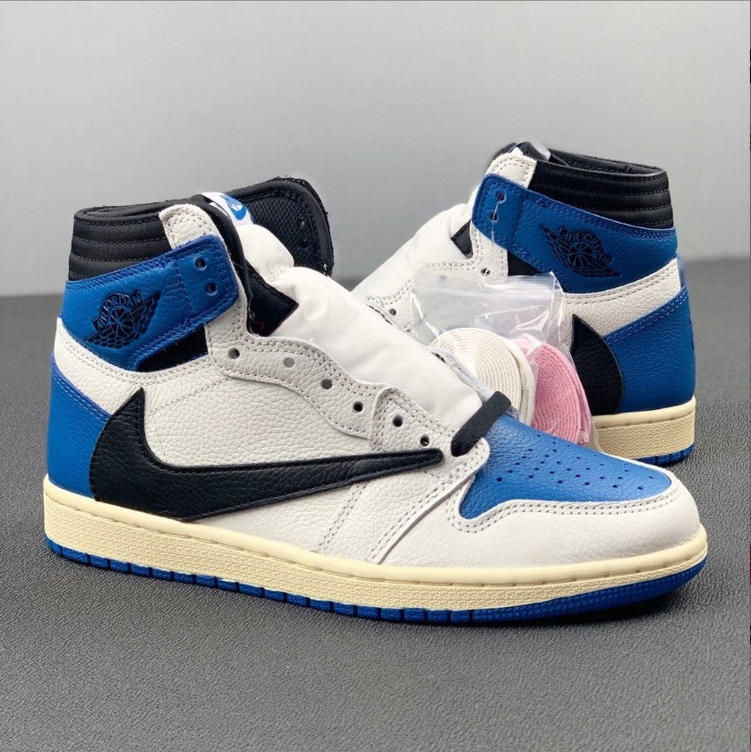 Travis Scott x Fragment xAir Jordan 1 High “Military Blue” Shoes Sneakers