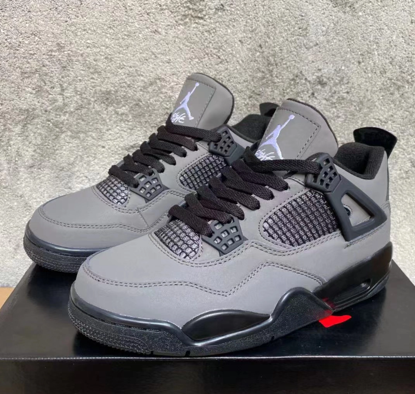 Travis Scott xAir Jordan 4 Dark Gray Black Shoes Sneakers