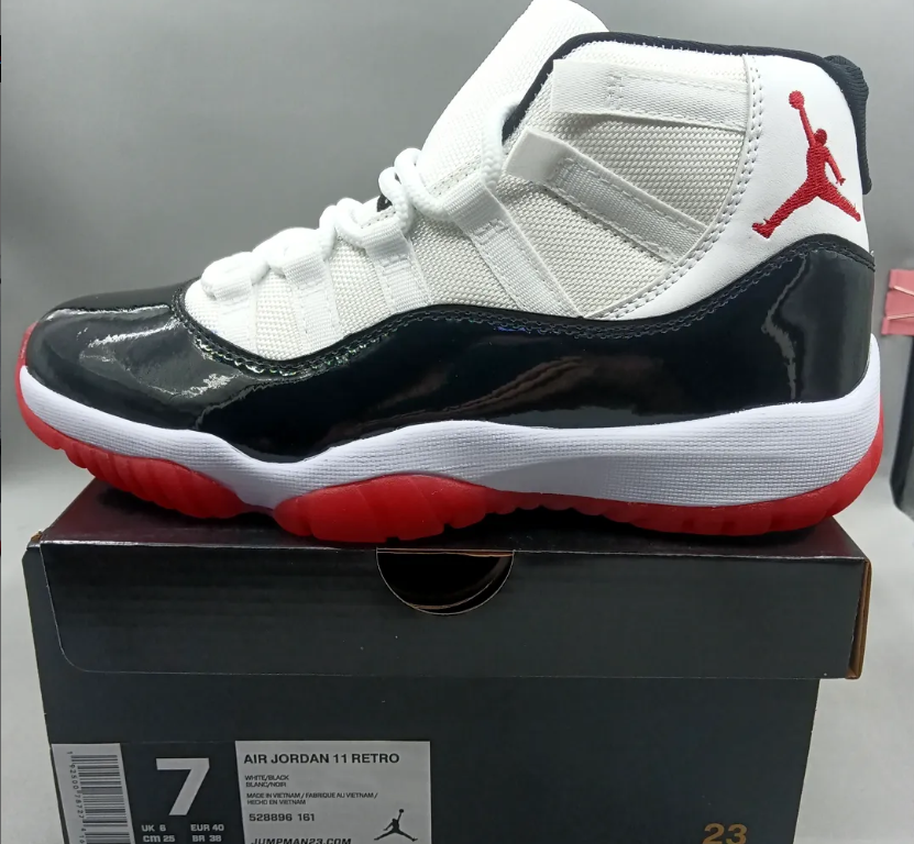 Air Jordan 11 Black White Red Shoes Sneaker