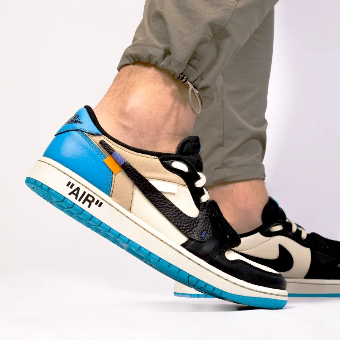OW x Air Jordan 1 Low OG UNC Shoes Sneakers