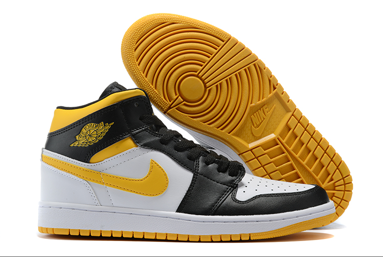 Air Jordan 1 Mid Retro Laser Orange Yellow Black White Toe