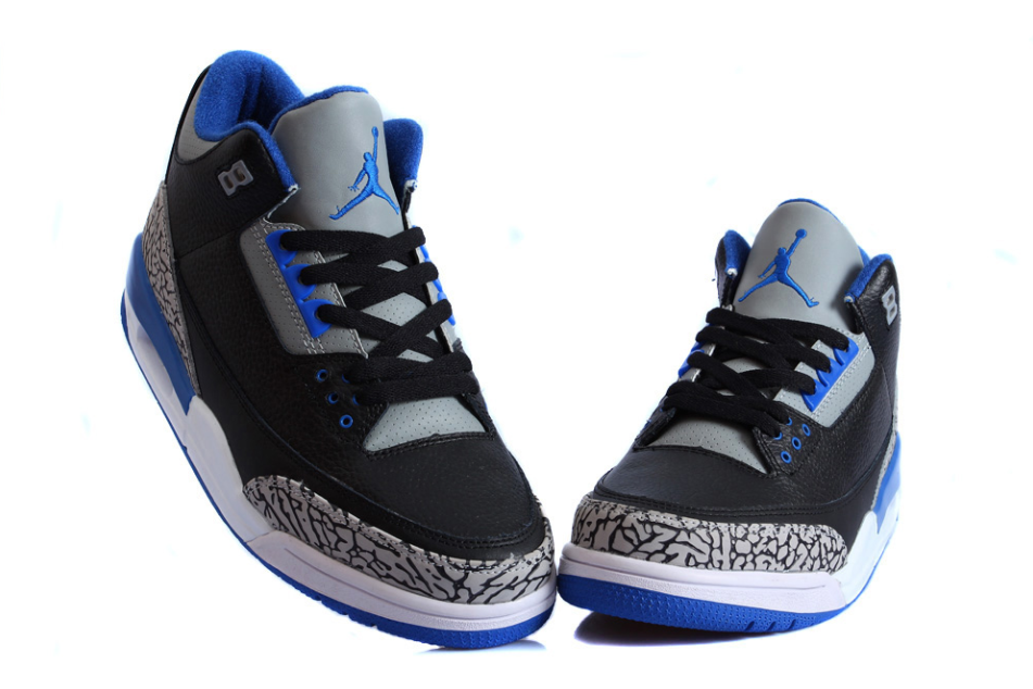 Air Jordan 3 Retro Sport Blue Black Cement True Blue