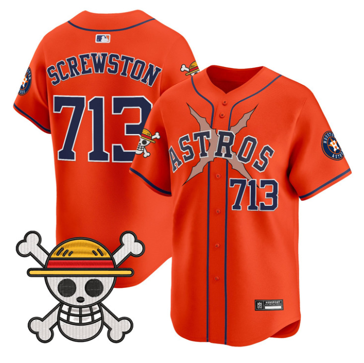 Screwston Jersey #713 Houston Astros One Piece 2025 Limited Stitched Orange