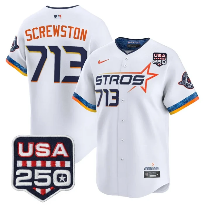 Screwston Jersey #713 Houston Astros 250 USA Patch Vapor Limited Stitched