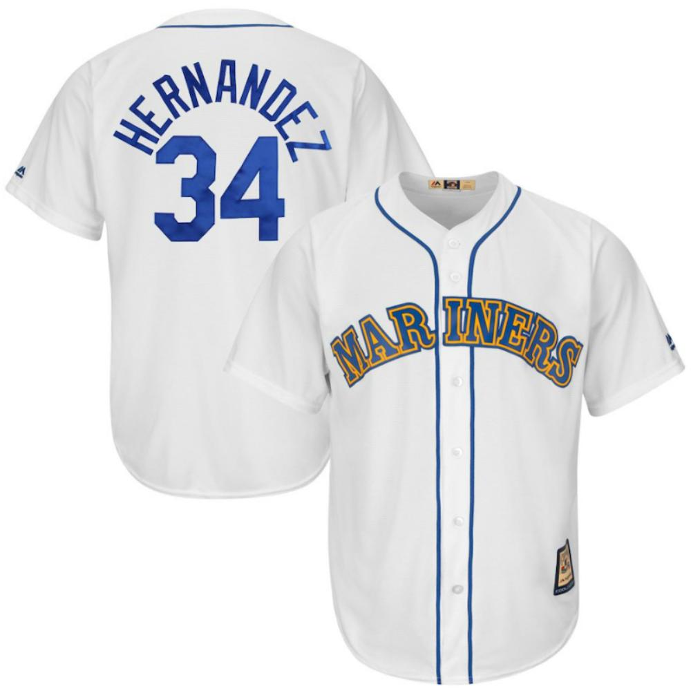 Seattle Mariners Felix Hernandez White Throwback Jersey