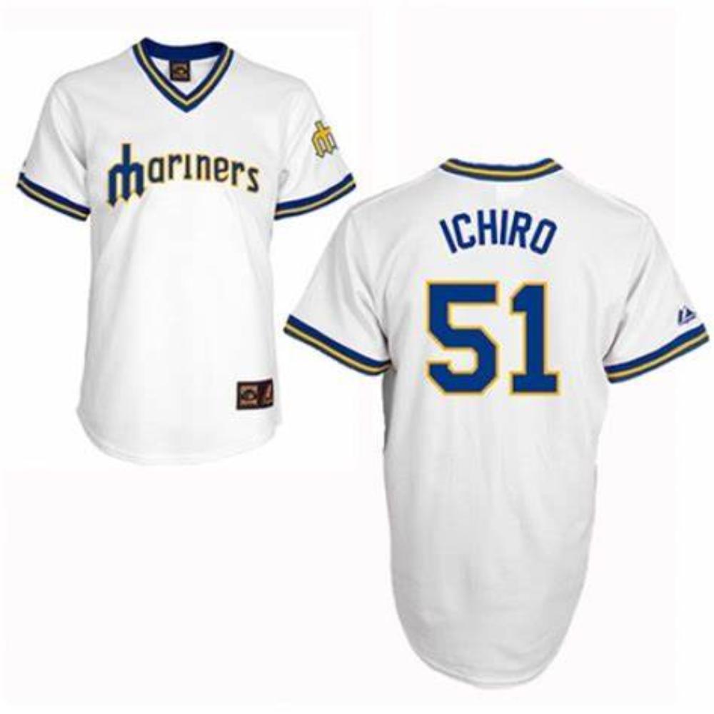 Seattle Mariners Ichiro Suzuki White Throwback Pullover Jersey