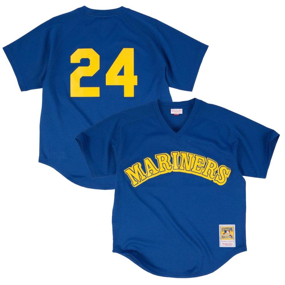 Seattle Mariners Ken Griffey Jr. Royal Throwback Mesh Pullover Jersey