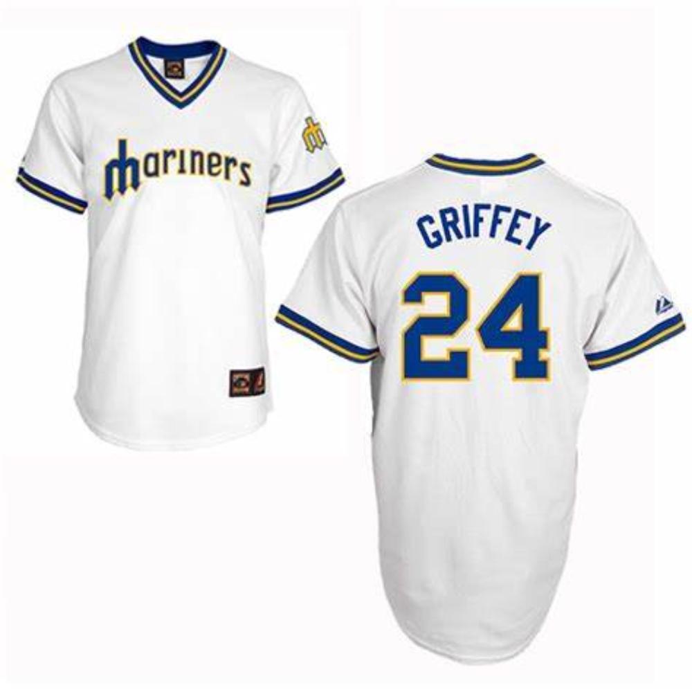 Seattle Mariners Ken Griffey Jr. White Throwback Pullover Pullover Jersey