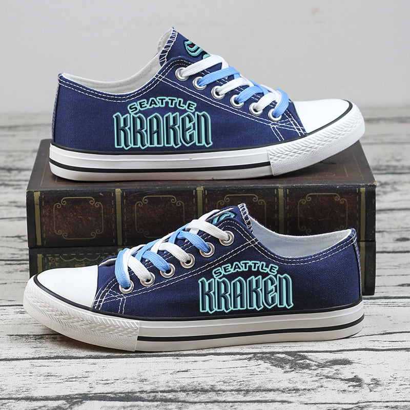 Seattle Kraken  Low Top Canvas Sport Sneakers Shoes For Men Women Fans