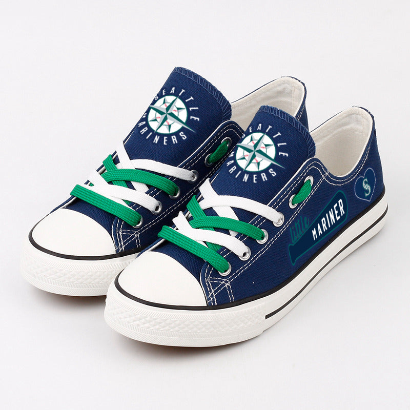 Seattle Mariners Limited Print Low Top Canvas Shoes Sport Sneakers For Men Women Fans