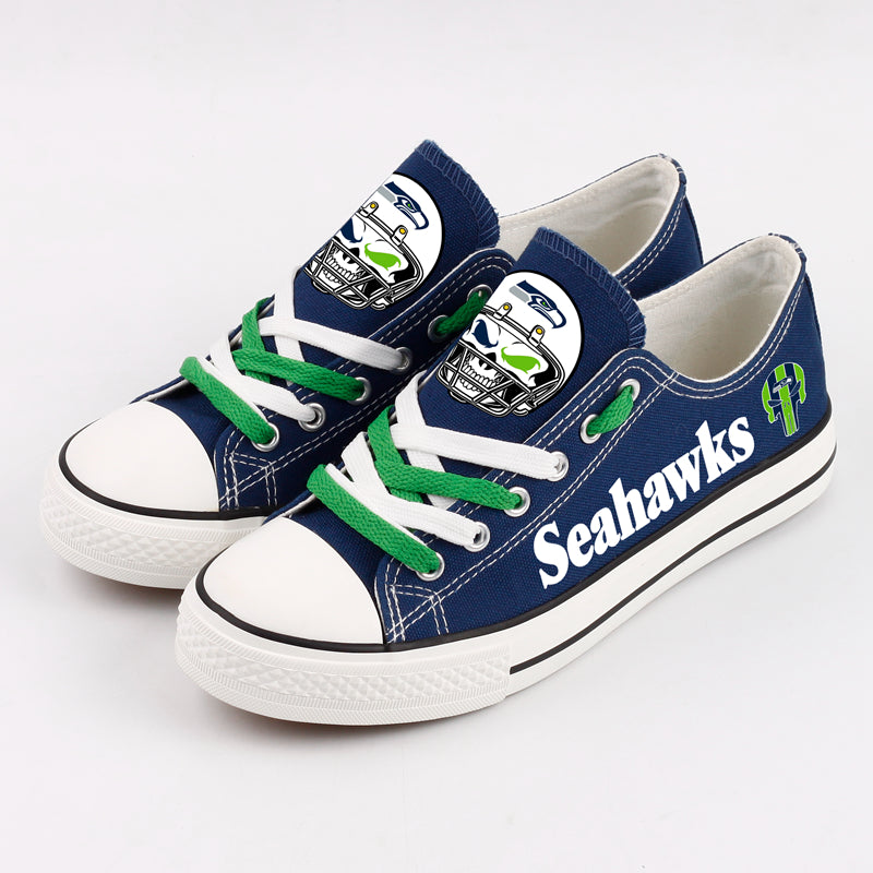 Seattle Seahawks Low Top Canvas Sport Sneakers Shoes For Men Women Fans