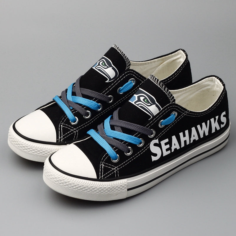 Seattle Seahawks Low Top Canvas Sport Sneakers Shoes For Men Women Fans
