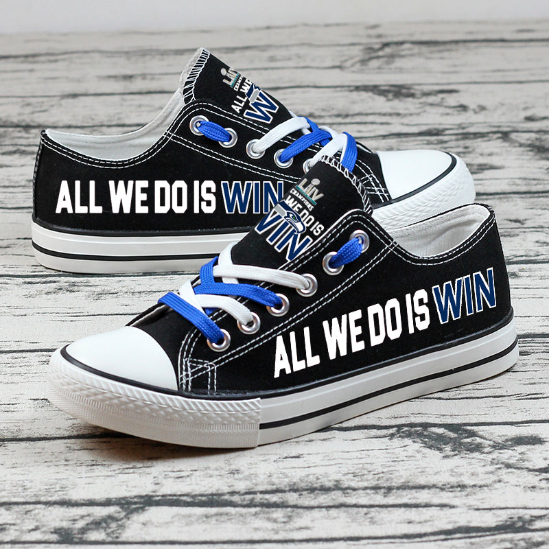 Seattle Seahawks Low Top Canvas Sport Sneakers Shoes For Men Women Fans