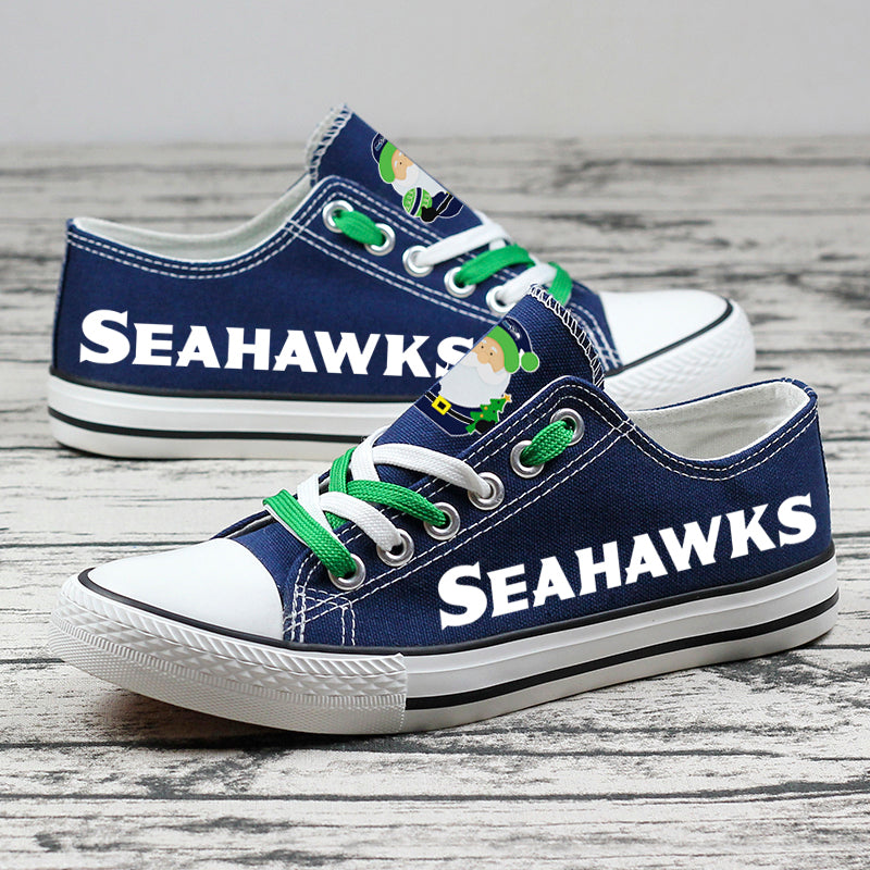 Seattle Seahawks Low Top Canvas Sport Sneakers Shoes For Men Women Fans