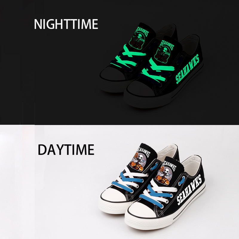 Seattle Seahawks Low Top Canvas Sport Sneakers Shoes For Men Women Fans